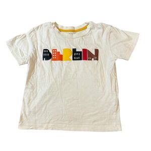 Monoprix Kids Bio Cotton Size 5 Boy Crew Neck Tee Short Sleeve Off White Berlin‎